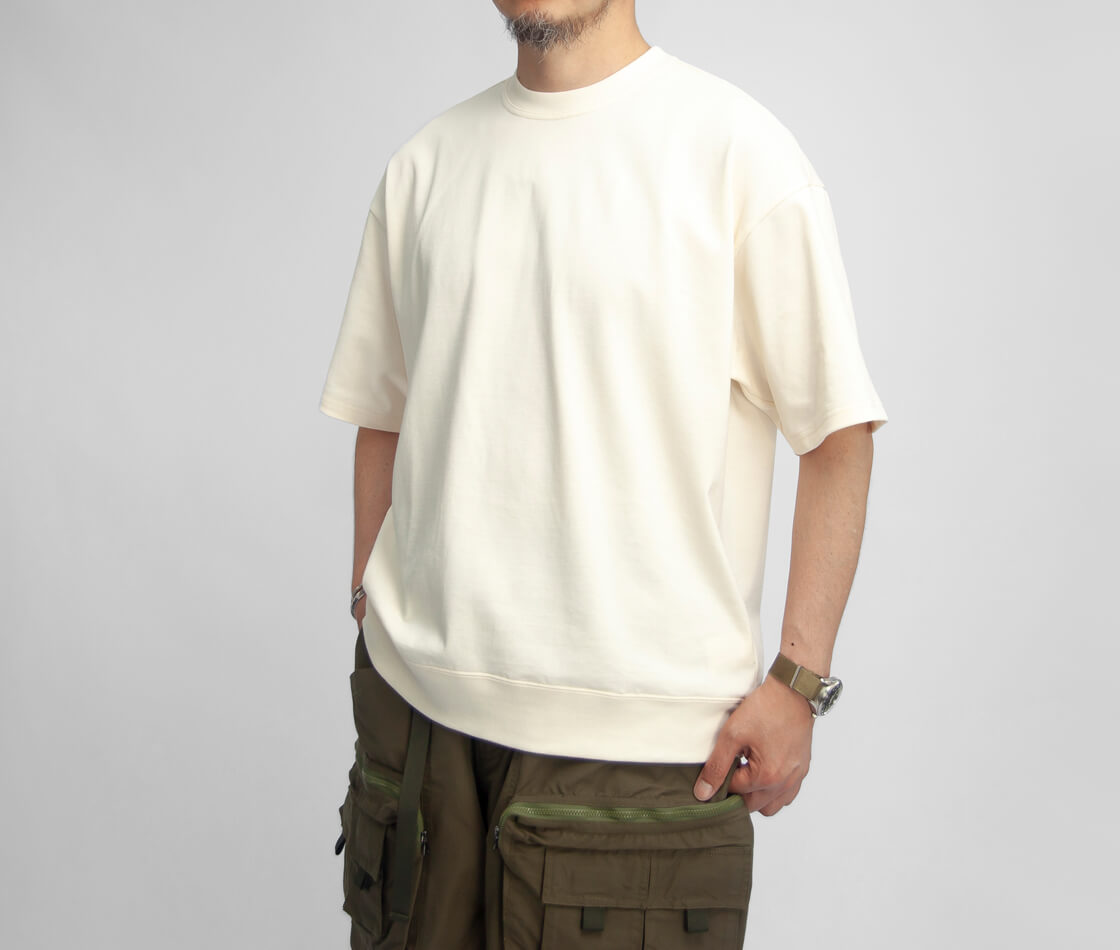 MANUAL ALPHABET マニュアルアルファベット デラヴェ天竺 裾リブ Tシャツ 日本製 メンズ