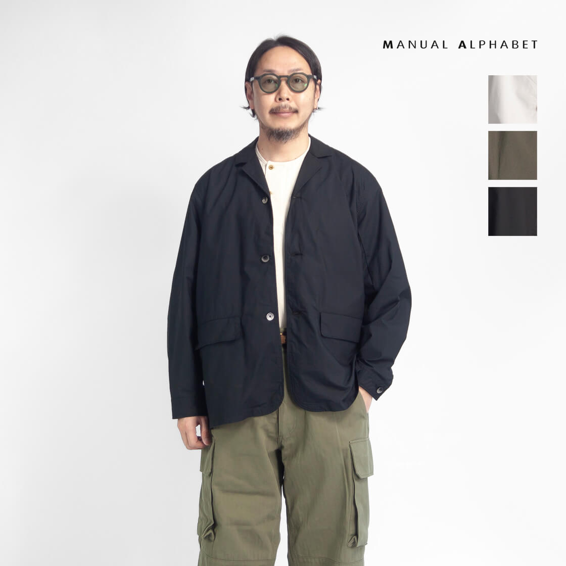 MANUAL ALPHABET マニュアルアルファベット タイプライター 3Bシャツジャケット 日本製 メンズ
