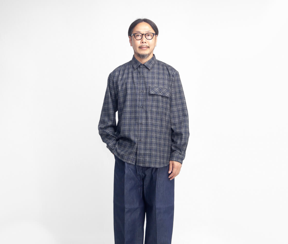 マニュアルアルファベット Manual Alphabet ルーズフィットウールチェックシャツ MA-S-804 メンズ 日本製 長袖 MANUAL ALPHABET マニュアルアルファベット ウールチェック ルーズ