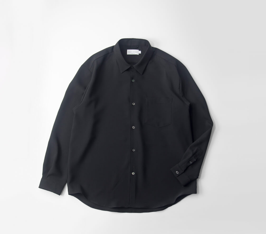 MANUAL ALPHABET マニュアルアルファベット リラクション ツイル ワイド レギュラーカラーシャツ 日本製 メンズ