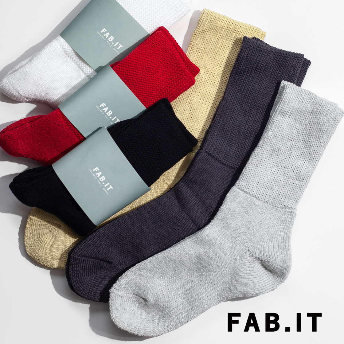 FAB.IT ファブイット Chuck チャック スタンダード レギュラーソックス 靴下 日本製 メンズ レディース