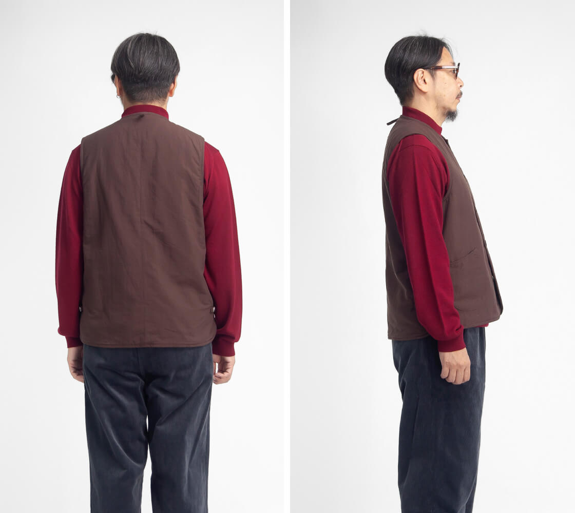 ARAN アラン ナイロンタッサー 薄中綿 ベスト 日本製 メンズ