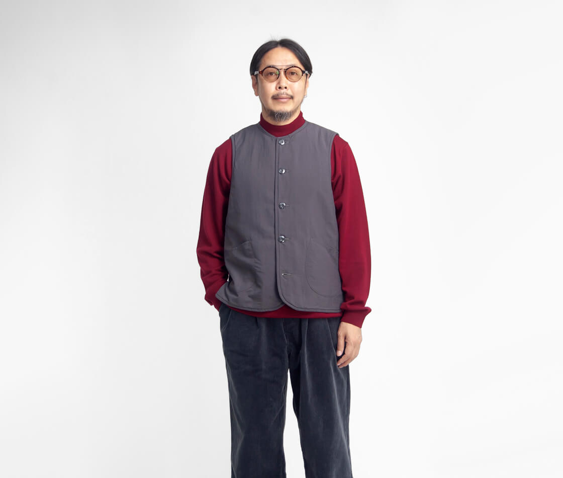 ARAN アラン ナイロンタッサー 薄中綿 ベスト 日本製 メンズ