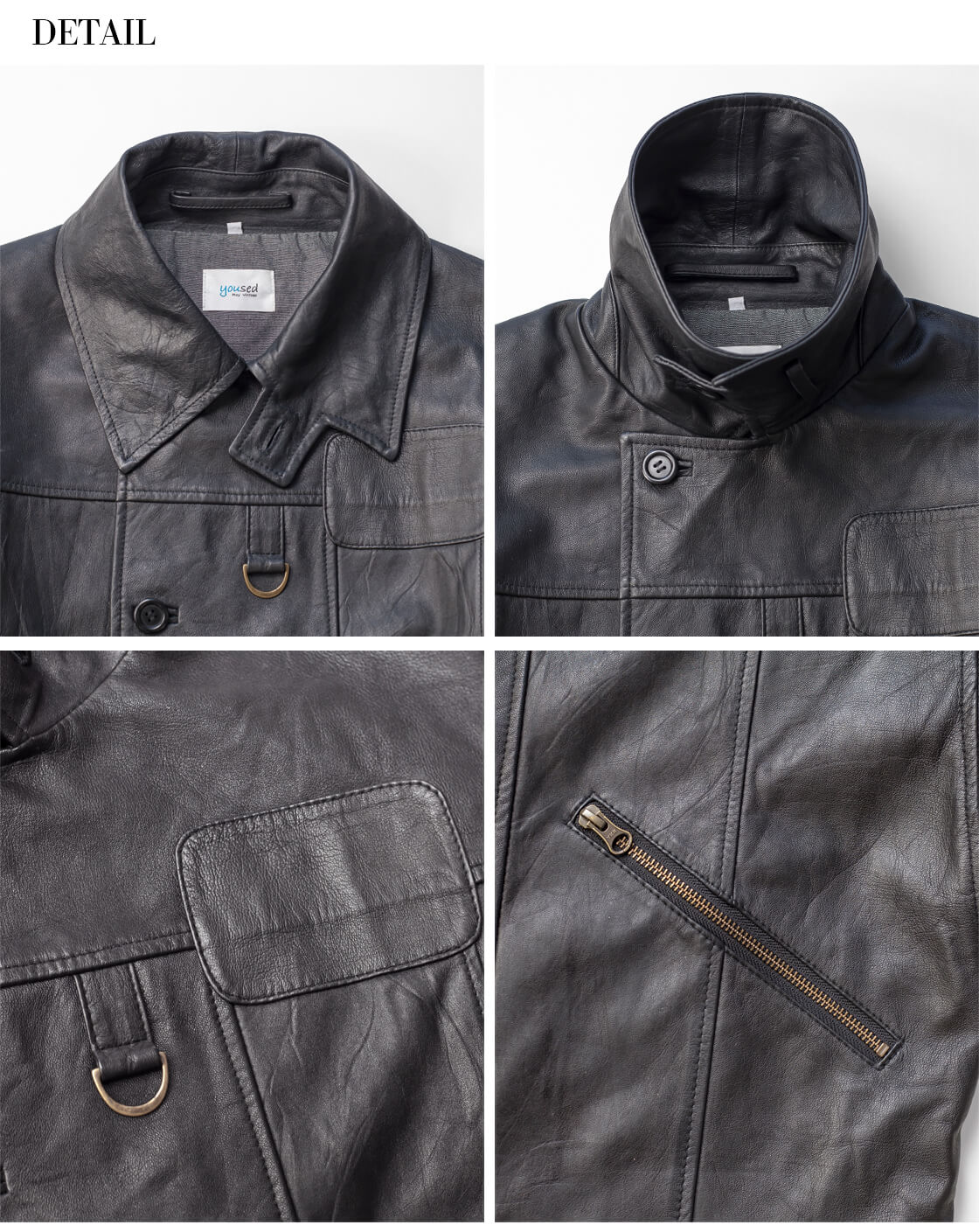 最終価格yoused ブラックレザージャケット UK MK-4 サイズ2 yoused】LEATHER UK MK-4 JACKET - OIKOS 毎日を楽しく豊かに