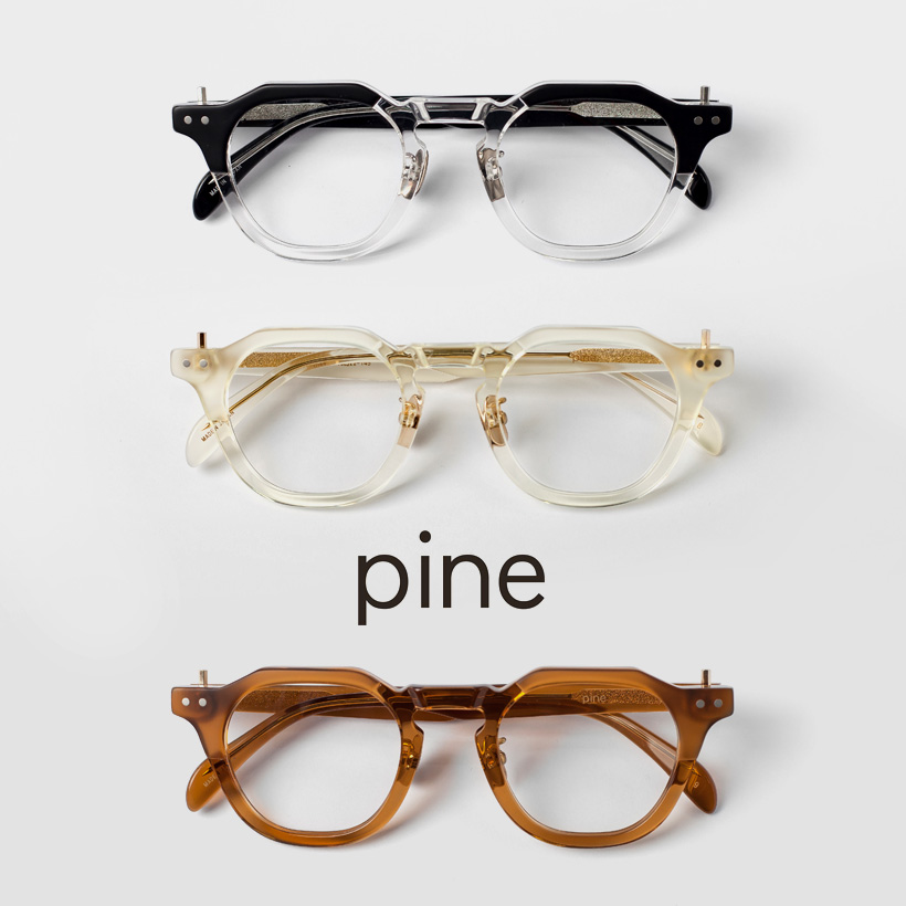 PINE パイン 1044 オクタゴンフレーム アセテート 多角形 日本製 鯖江 メガネ 度付き 伊達