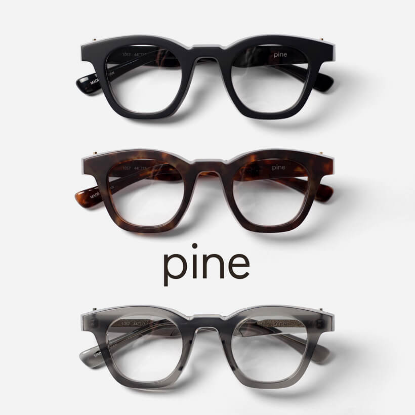 PINE パイン 1057 ウェリントンレーム 太フレーム 太め 日本製 鯖江 メガネ 度付き 伊達