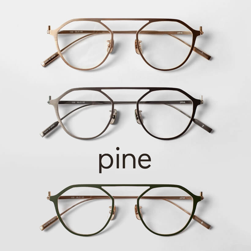 PINE パイン 1058 クラウンパントフレーム チタン 日本製 鯖江 メガネ 度付き 伊達