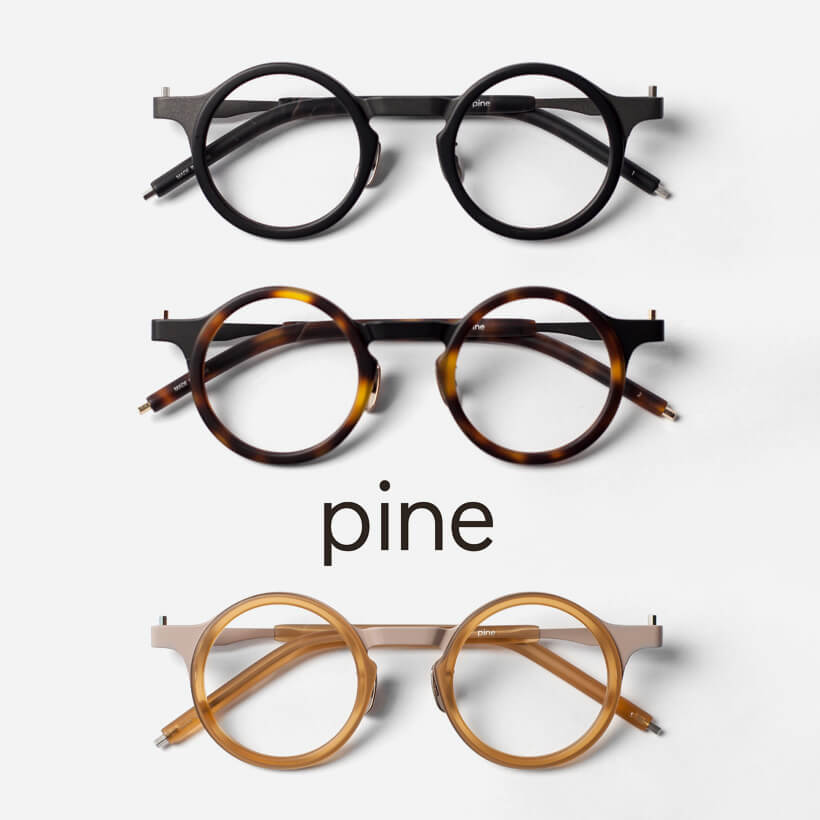 PINE パイン 1061 ラウンドフレーム コンビ 丸眼鏡 日本製 鯖江 メガネ 度付き 伊達