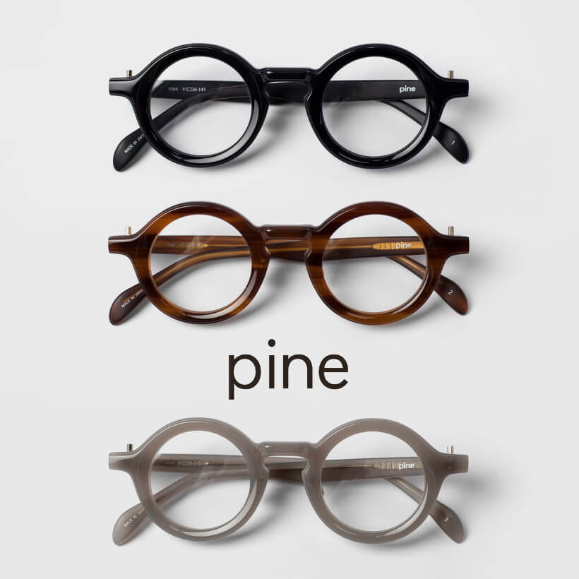 PINE パイン 1064 ラウンドフレーム アセテート 丸眼鏡 日本製 鯖江 メガネ 度付き 伊達