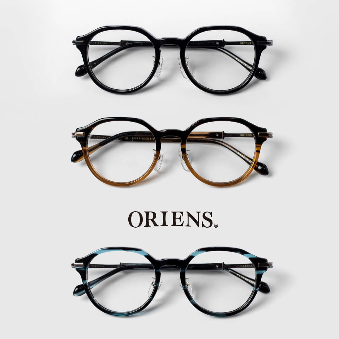 ORIENS オリエンス クラウンパントフレーム コンビ チタン S2212 日本製 鯖江 メガネ 度付き 伊達