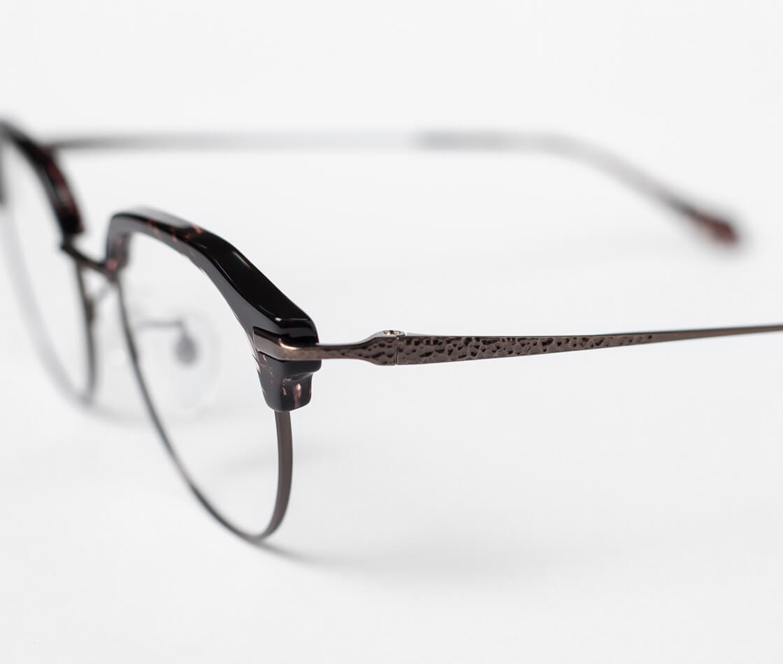 ORIENS オリエンス ボストン型 サーモントフレーム クラウンパント コンビ チタン s2214 日本製 鯖江 メガネ 度付き 伊達