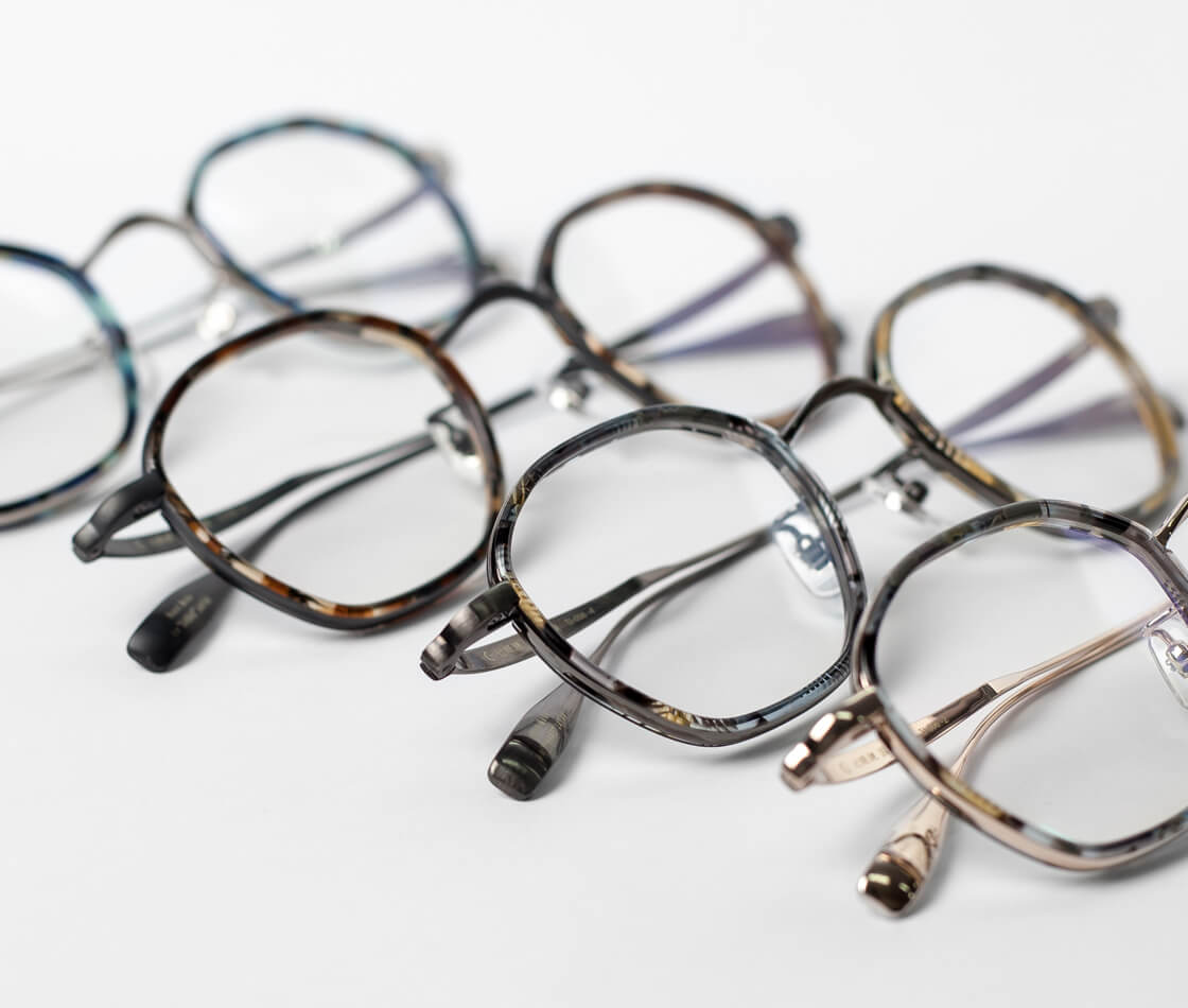 辻眼鏡 国松謹製 オクタゴンフレーム 多角形 コンビ TJ-006 日本製 鯖江 メガネ 度付き 伊達