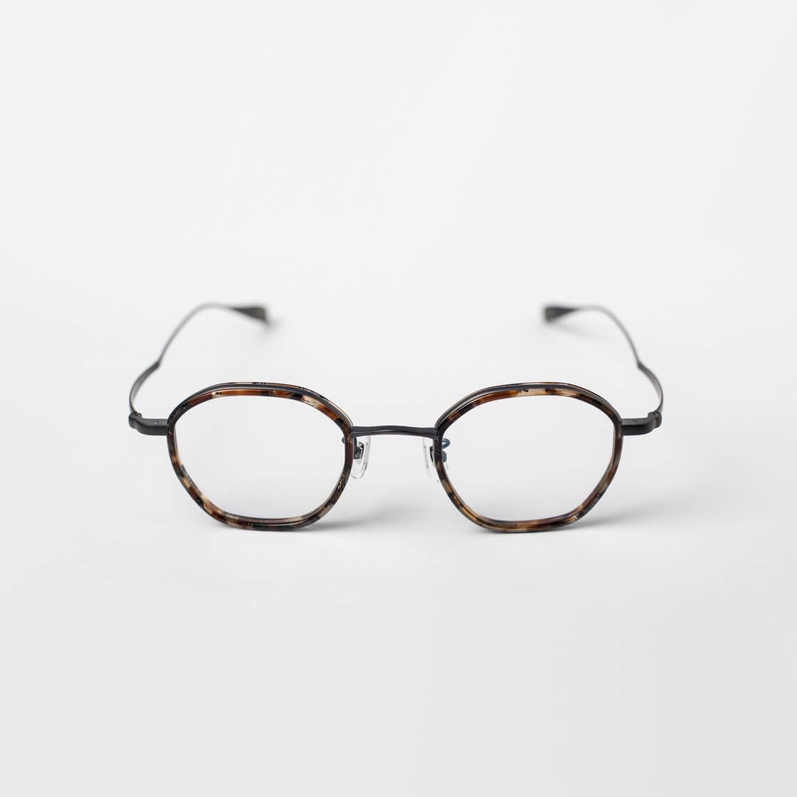 辻眼鏡 国松謹製 オクタゴンフレーム コンビ チタン 多角形 TJ-006