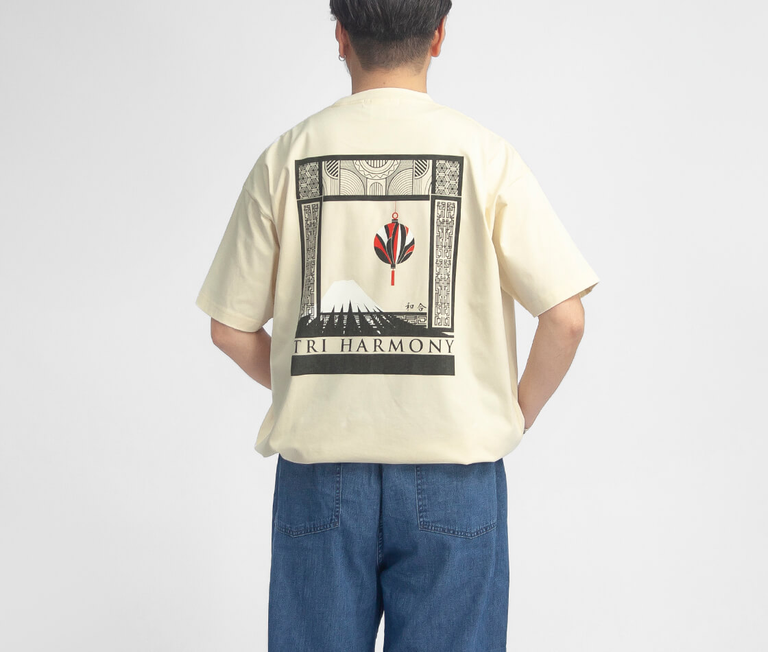 Mared マレッド TRI HARMONY 裾が絞れる バックプリントTシャツ メンズ
