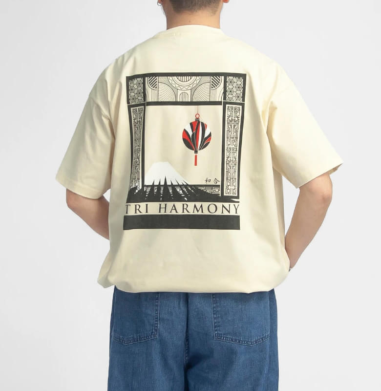 Mared マレッド TRI HARMONY 裾が絞れる バックプリントTシャツ