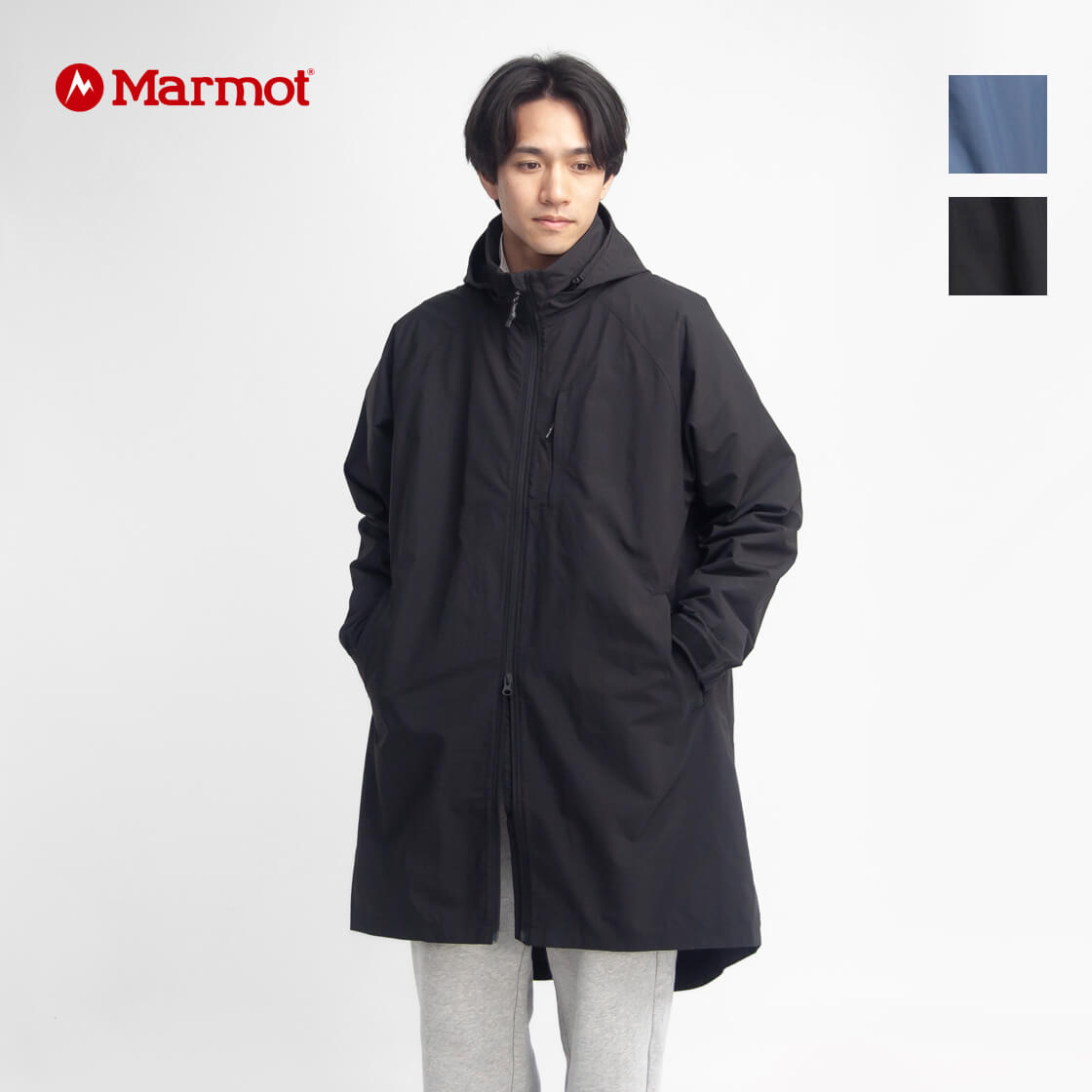 Marmot マーモット PERTEX Rockly Coat スタンドカラーコート フード収納 メンズ