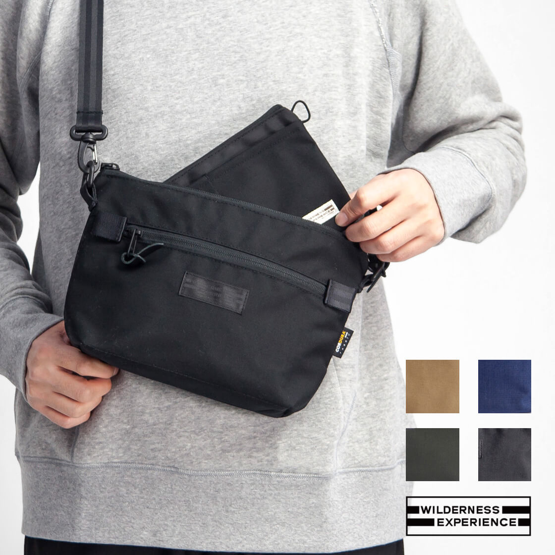 WILDERNESS EXPERIENCE ウィルダネスエクスペリエンス ショルダーバッグ サコッシュ ミニポーチ付き 日本製