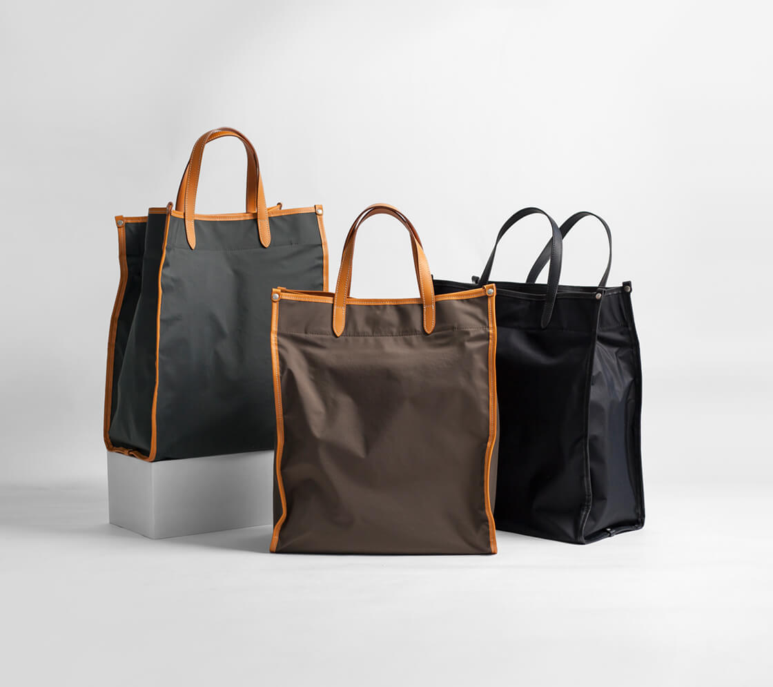 SOPO ソポ 3レイヤーナイロン キップレザー ノーブルスクエア トートバッグ 本革 日本製 メンズ レディース