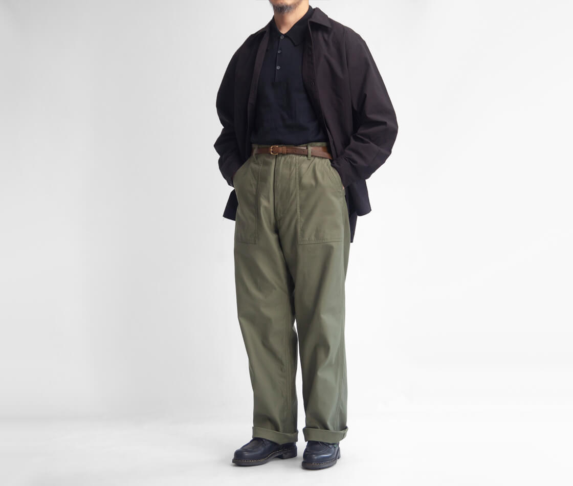 FOB FACTORY ベイカーパンツ バックサテン サイズ2 待望の再入荷】【1943年製のバックサテンを復刻した細めな