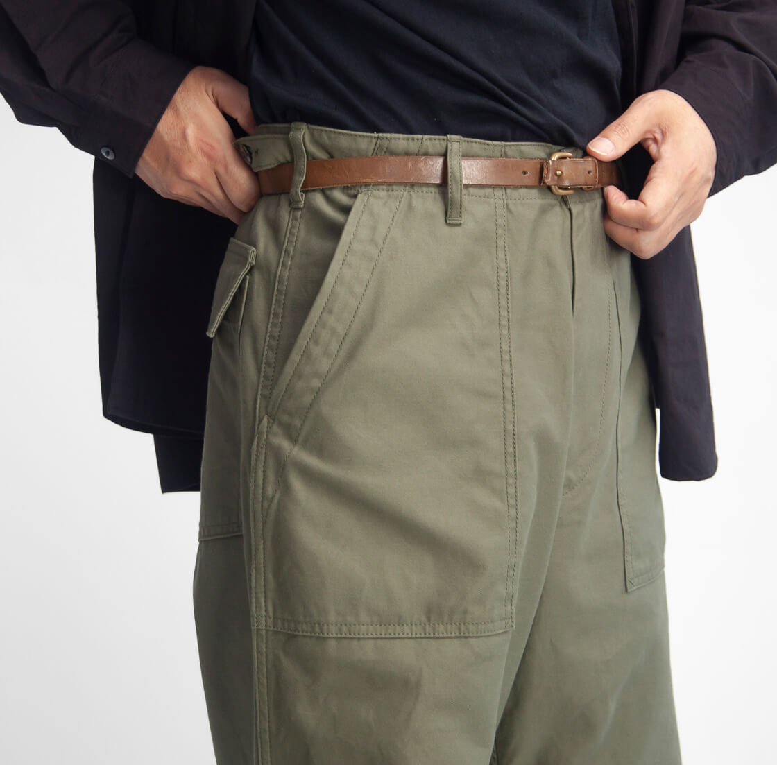 FOB FACTORY ベイカーパンツ バックサテン サイズ2 待望の再入荷】【1943年製のバックサテンを復刻した細めな