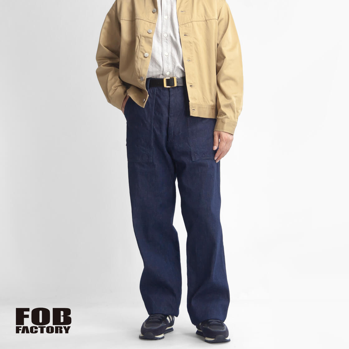 FOB FACTORY FOBファクトリー 888デニム ベイカーパンツ f0541 ファティーグパンツ 日本製 メンズ