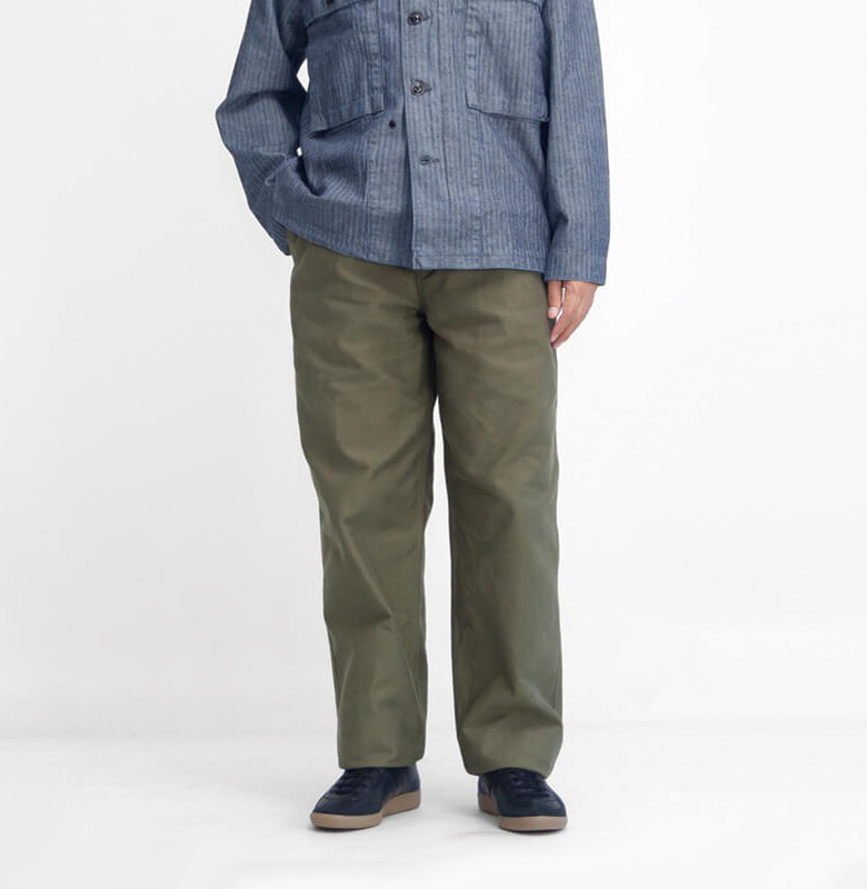 FOB FACTORY FOBファクトリー モールスキントラウザーズ 2タックパンツ f0543 日本製 メンズ