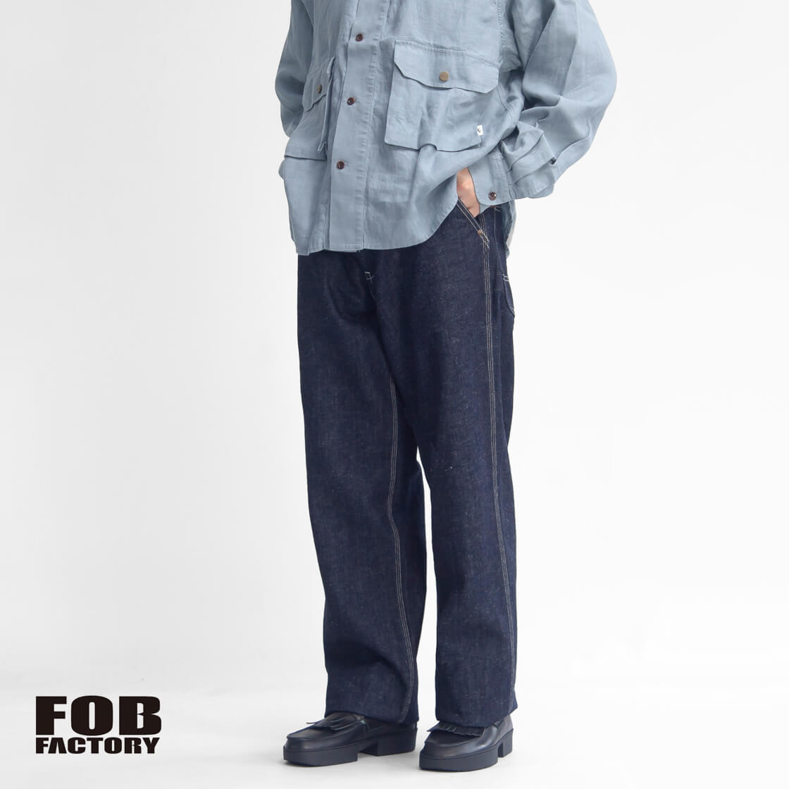 FOB FACTORY FOBファクトリー 麻100% ヘンプ イージーパンツ セットアップ対応 日本製 メンズ