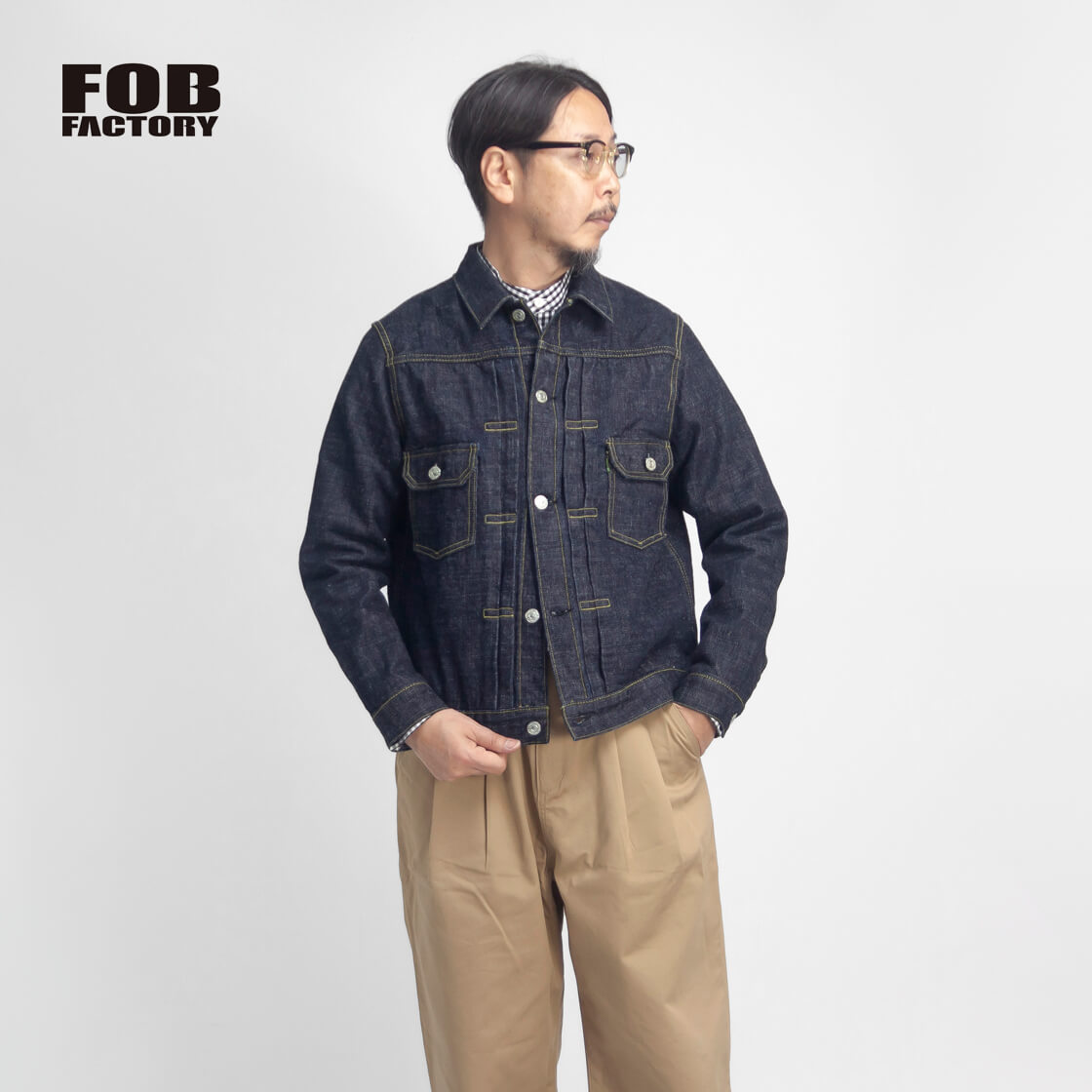 FOB FACTORY FOBファクトリー GL3セルビッチデニムジャケット 2nd Gジャン F2378 日本製 メンズ