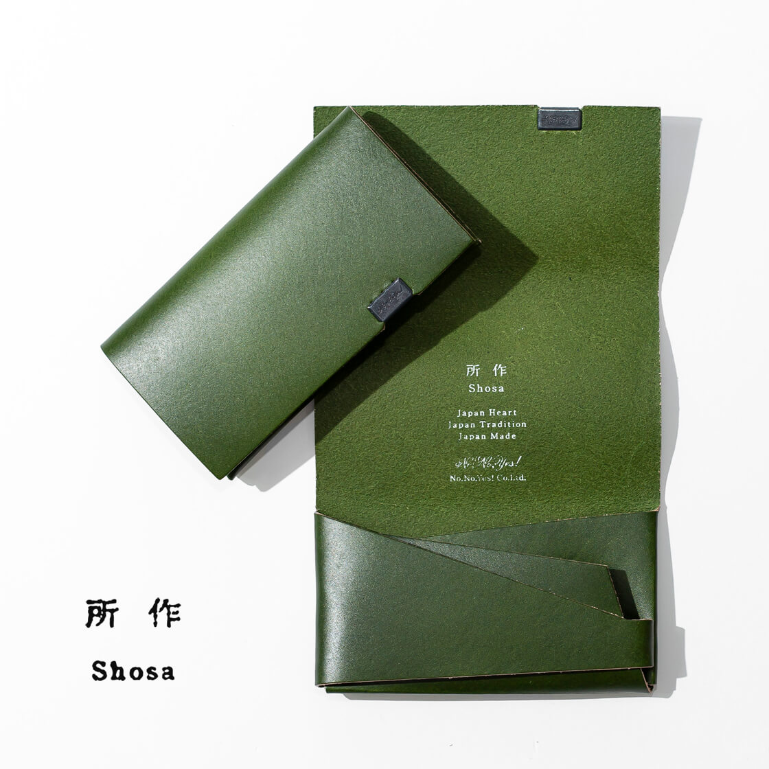 所作 shosa カードケース 名刺入れ 抹茶 本革 レザー 日本製 メンズ レディース