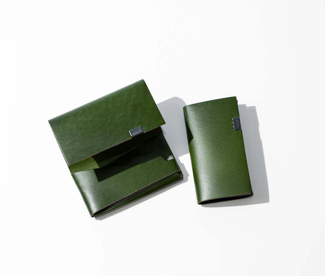 所作 shosa カードケース 名刺入れ 抹茶 本革 レザー 日本製 メンズ レディース