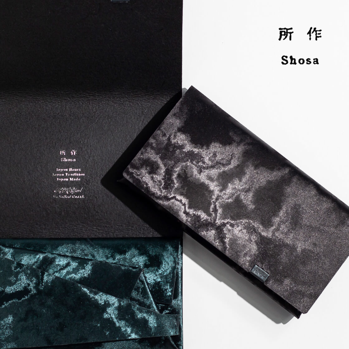 所作 shosa 長財布 ロングウォレット モアレ 本革 レザー 日本製 メンズ レディース