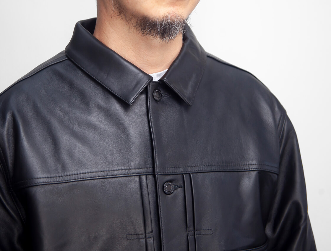 LAOTOUR 本革 ラムレザー 1st Gジャン トラッカージャケット 革