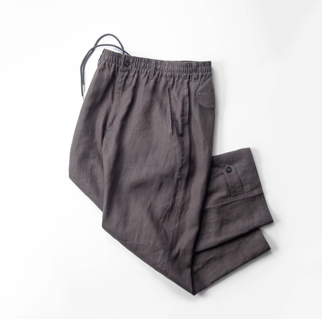 LAOTOUR ロートル 麻100% リネンキャンバス ダブルニー イージーワイドパンツ セットアップ対応 メンズ