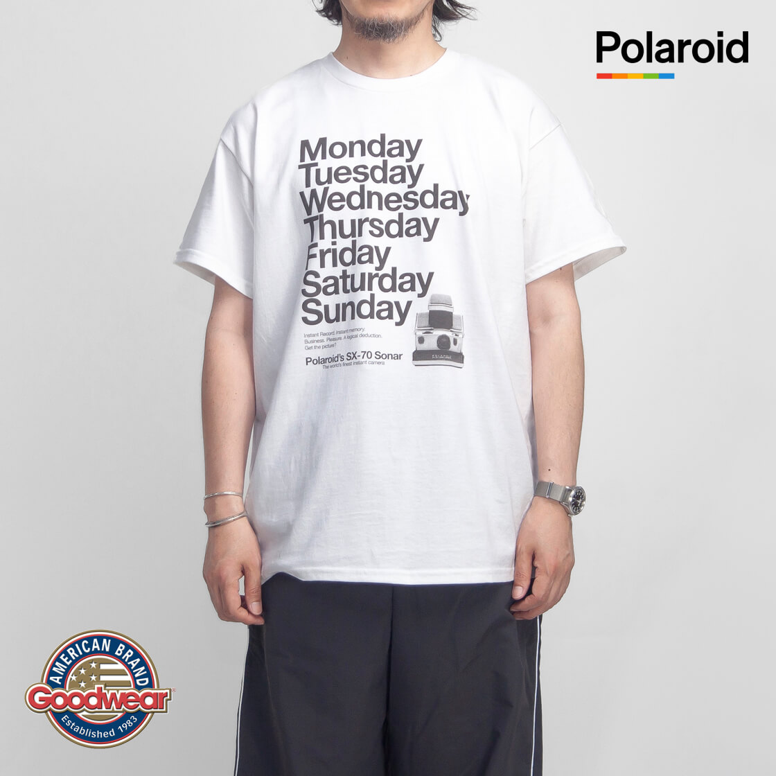 Goodwear グッドウェア Polaroid ポラロイド 1WEEK TEE プリントTシャツ Vintage Collection メンズ