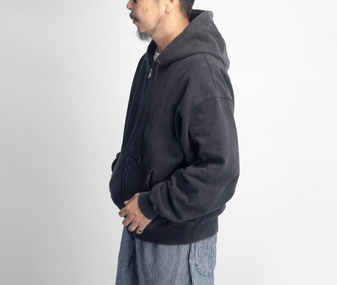 Goodwear グッドウェア オゾン＆ダメージ加工 8オンス裏毛 スウェット ジップパーカー メンズ