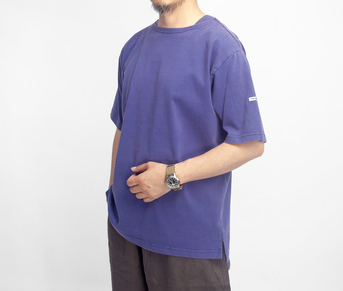 MONT KEMMEL モンケメル ピグメント 半袖 ソリッドバスクシャツ ボートネックTシャツ メンズ