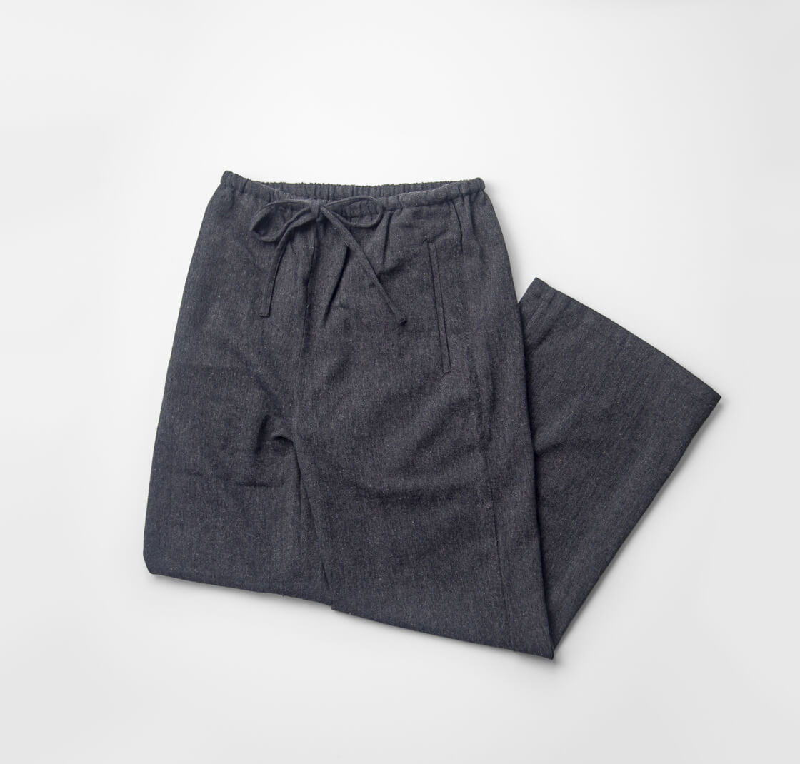 MONT KEMMEL モンケメル ポリエステルツイード ワイドストレート イージーパンツ レディース