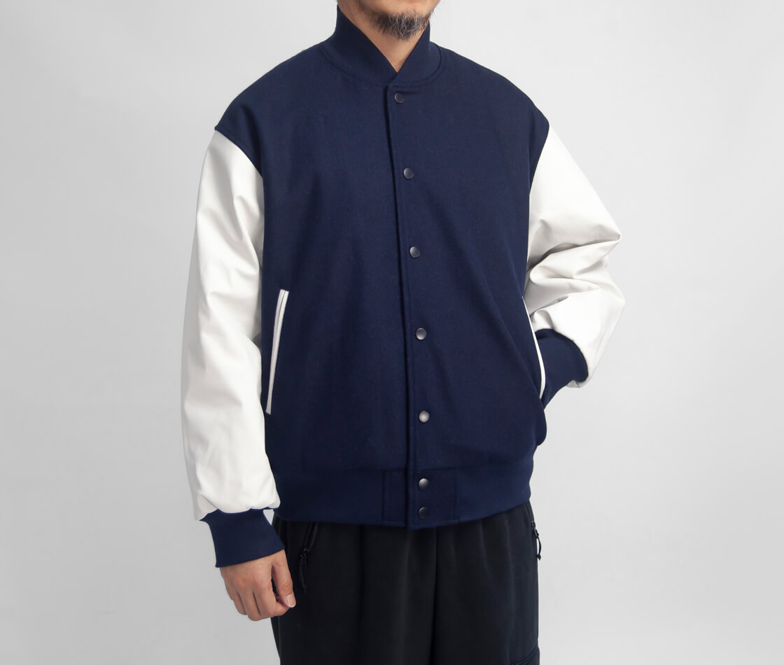 BUTWIN バトウィン MARC ARROWS別注 ウール＆袖レザー アワードジャケット スタジャン 本革 メンズ