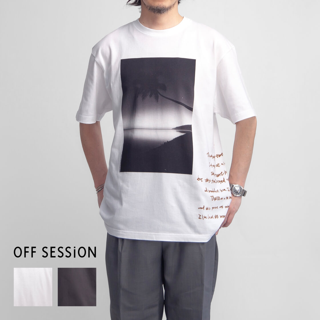 OFF SESSiON オフセッション 芝田満之 MOOREA サーフフォトプリントTシャツ メンズ