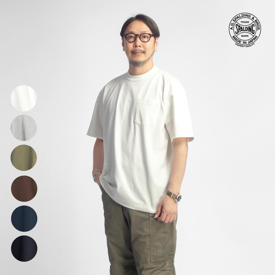 A.G.SPALDING&BROS A.G.スポルディング&ブロス ヘビーウエイト ポケットTシャツ 日本製 メンズ