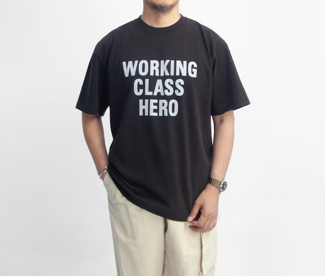 WORN FREE ウォーンフリー ジョン・レノン WORKING CLASS HERO プリントTシャツ ヴィンテージウォッシュ メンズ