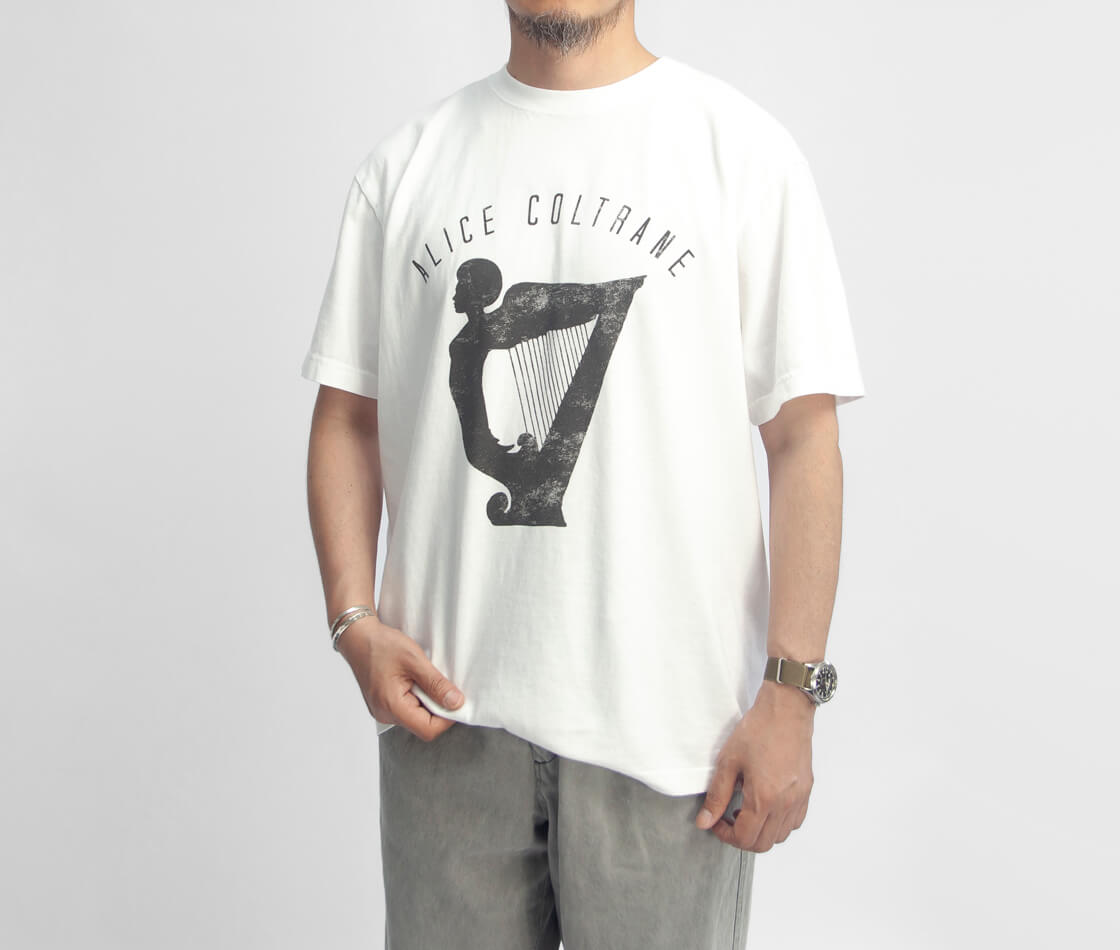 WORN FREE ウォーンフリー アリス・コルトレーン HARP BUST プリントTシャツ ヴィンテージウォッシュ メンズ