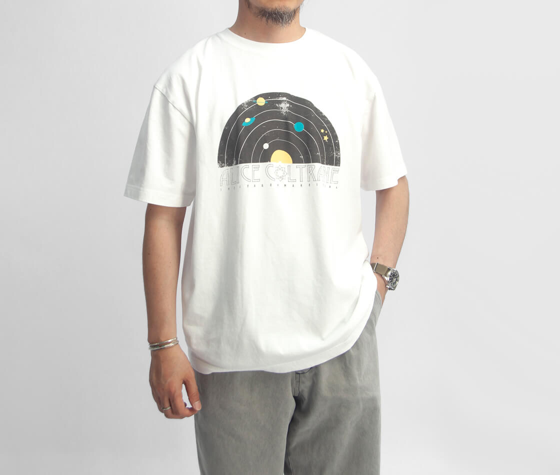 WORN FREE ウォーンフリー アリス・コルトレーン SPACE VINYL プリントTシャツ ヴィンテージウォッシュ メンズ