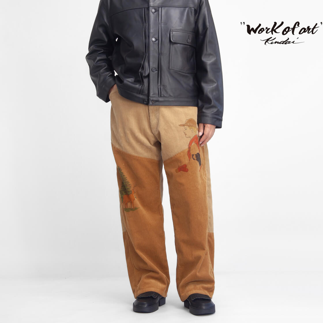 WORK OF ART KENDAI ワークオブアートケンダイ プリント&ワッペン コーデュロイ ハンティングパンツ メンズ