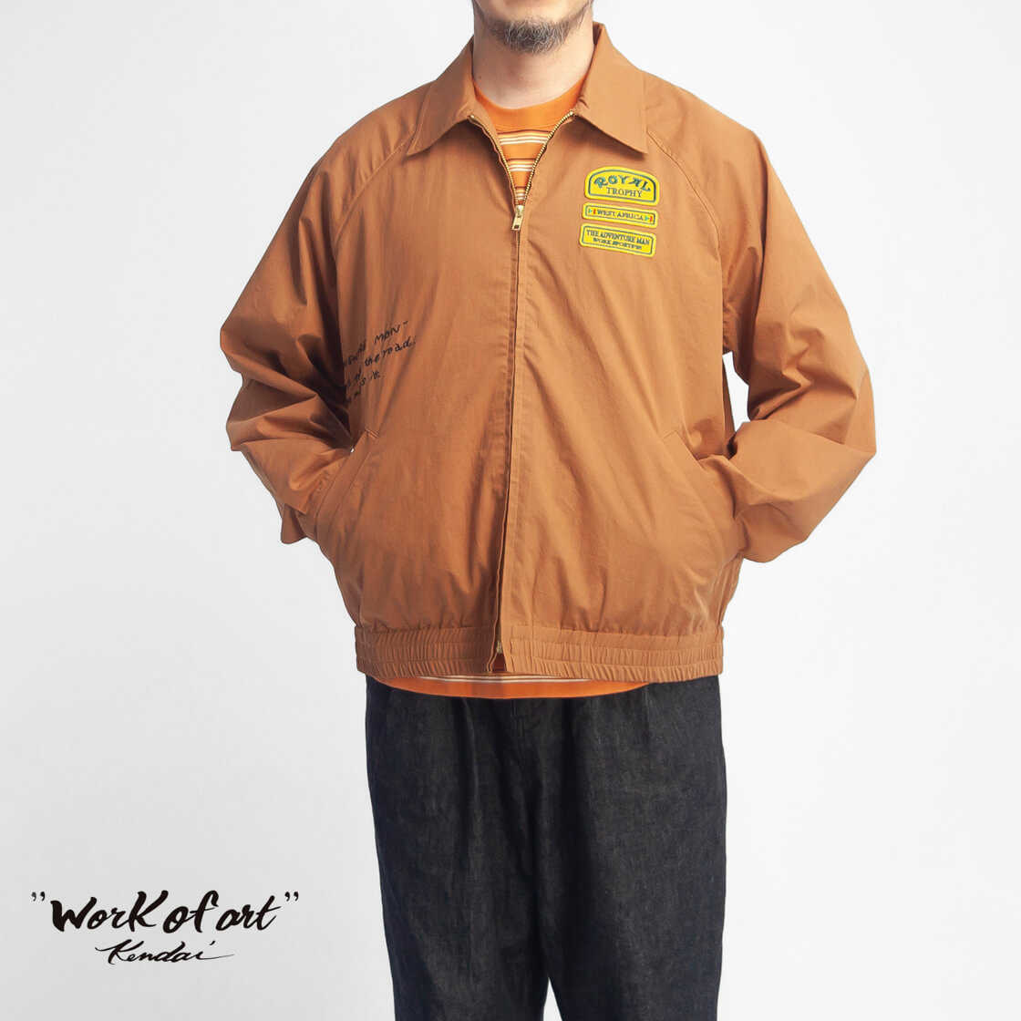 WORK OF ART KENDAI ワークオブアートケンダイ バックプリント＆刺繍 ワッペン ROYAL スイングトップ ブルゾン メンズ
