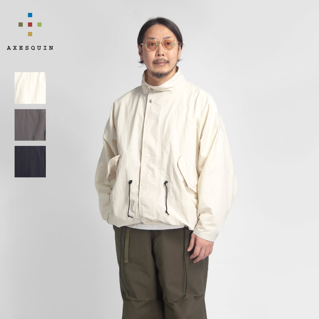 AXESQUIN アクシーズクイン リップストップナイロン m-65 ショートモッズコート 撥水 メンズ