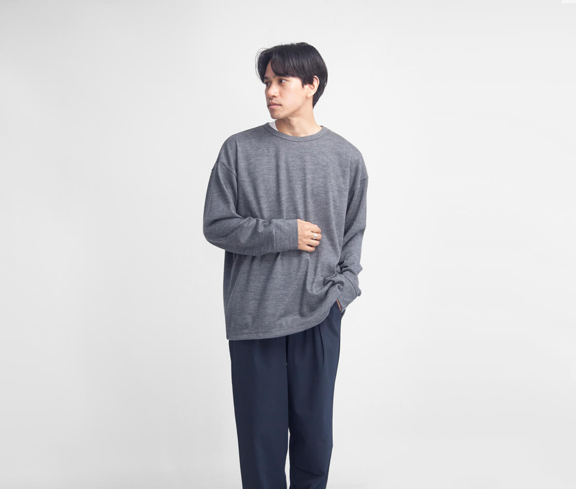 AXESQUIN アクシーズクイン ウォッシャブル メリノウール 裾ドロー