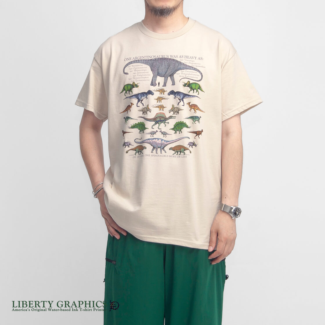 LIBERTY GRAPHICS リバティグラフィックス One Dinosaur Is プリントTシャツ メンズ
