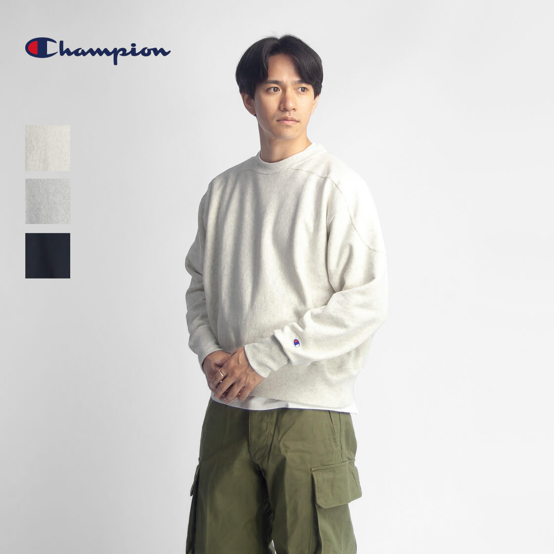 Champion チャンピオン リバースウィーブ フットボールヨーク 裏起毛 スウェットシャツ メンズ
