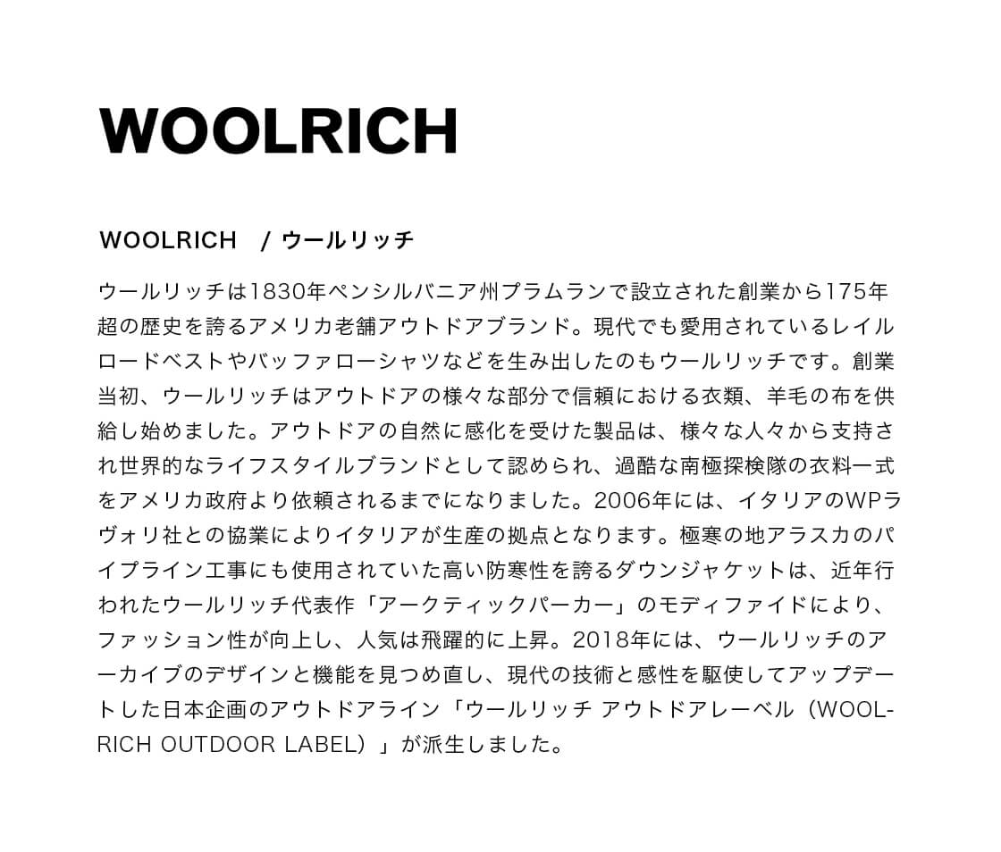 WOOLRICH OUTDOOR LABEL ウールリッチ アウトドア バッファロー